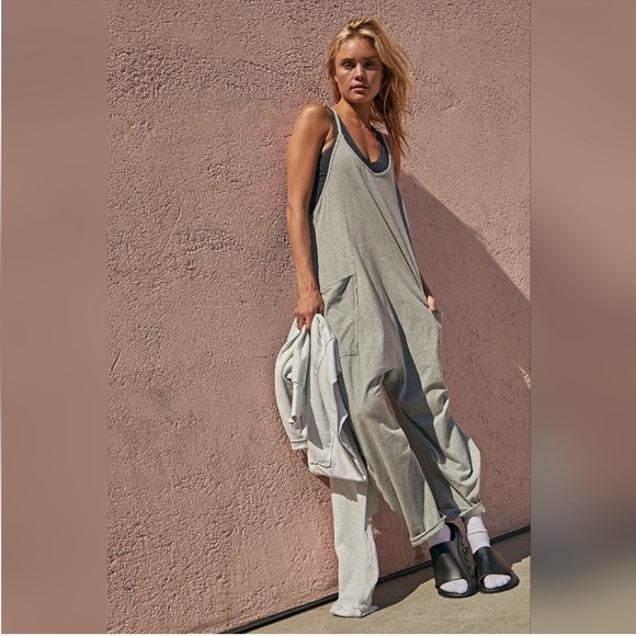 Free People x FP Movement Hot Shot Onesie in Heather Grey - Picture 3 of 11